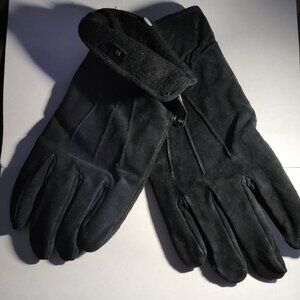 "3M THINSULATE THERMAL INSULATION" BLACK SUEDE MEN GLOVES - SIZE M - NWOT